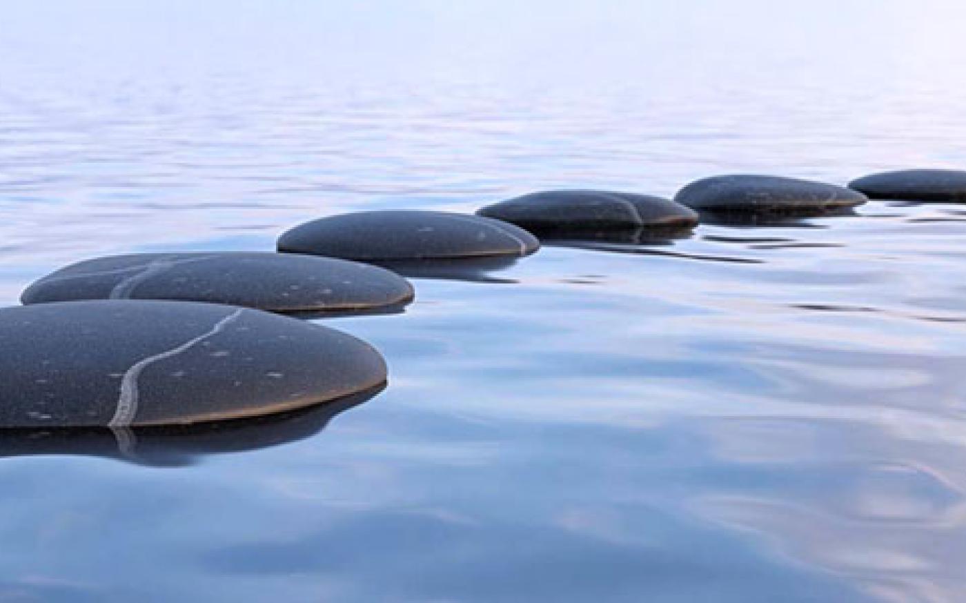 stepping stone in water